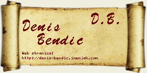 Denis Bendić vizit kartica